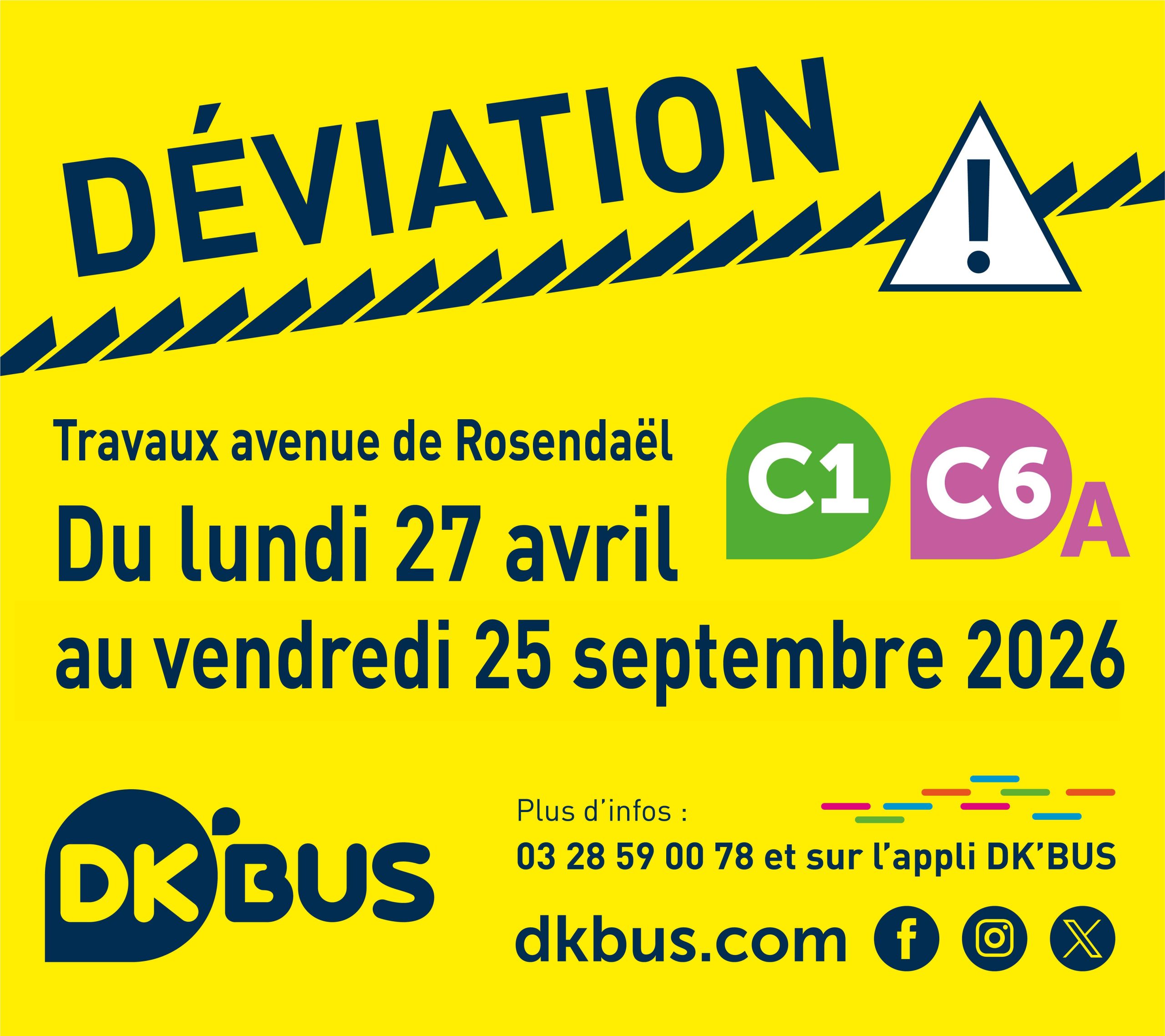 Déviation des lignes C1 et C6 à Rosendaël